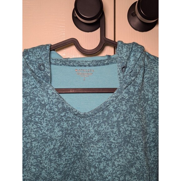 Athleta Sundown Alliance Hoodie Sz Small Sweatshirt Flower Rustic Teal - Picture 3 of 4